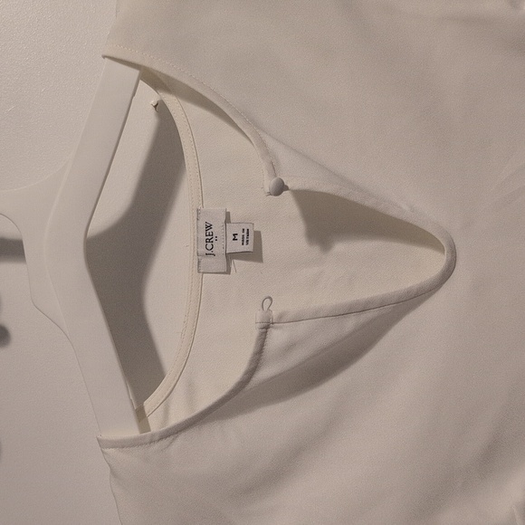 J. Crew Cream V-Neck Key-hole Blouse - Picture 3 of 7